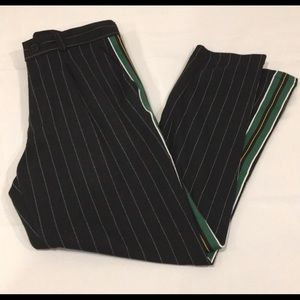 ZARA Pinstripe Jogging Pants with Side Stripe